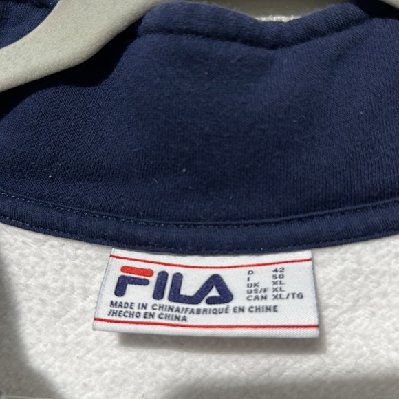 Fila Red, White, and Blue Branded Quarter Zip Sweatshirt Size XL - Picture 2 of 4